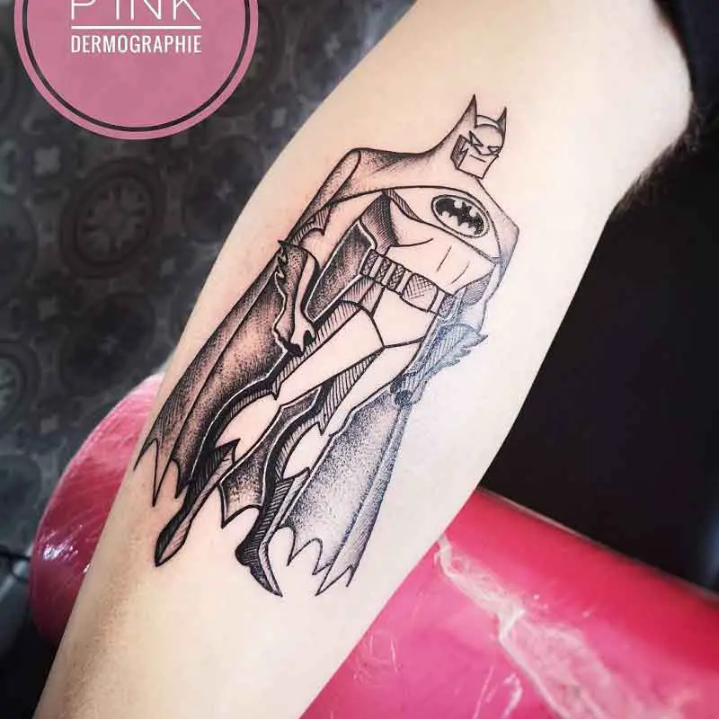 American Traditional Batman Tattoo 3