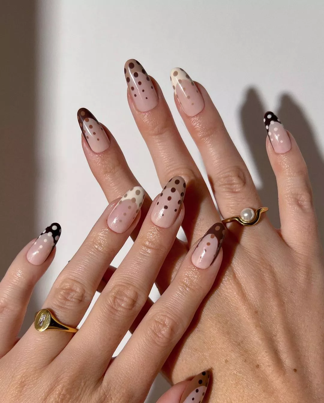 Assorted Chocolate Polka Dot Nails