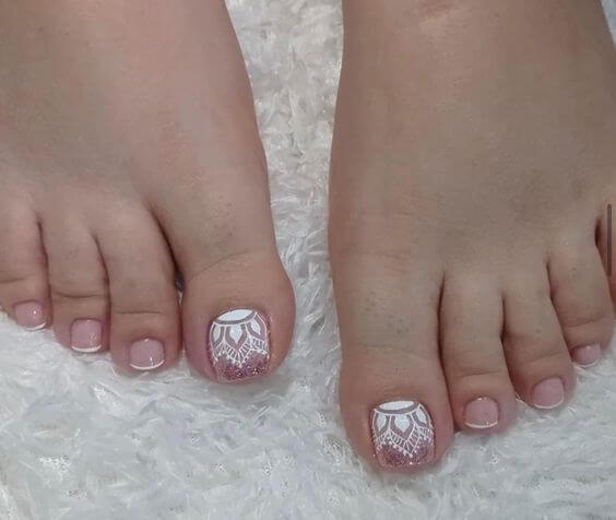 Check Out These 36 Inspiring French Tip Toe Pictures And A Guide To Achieve Them! - 231