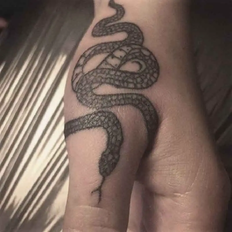 Snake Finger Tattoo 2