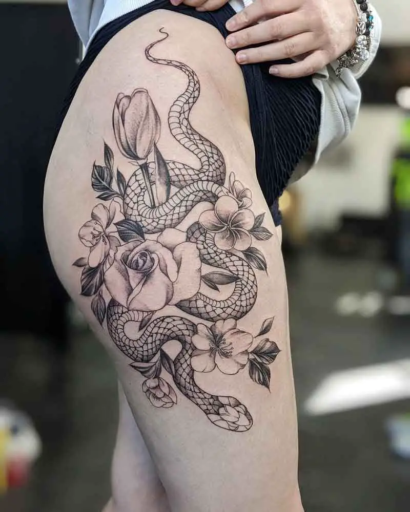 Snake Hip Tattoo 2