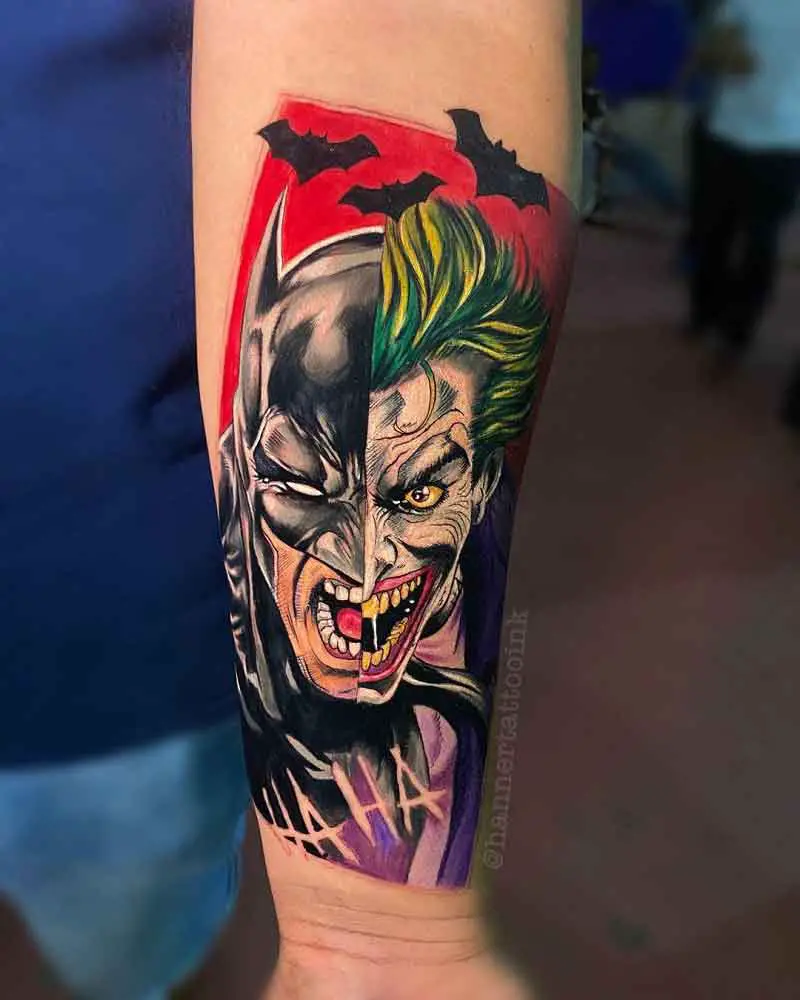 Two Face Batman Tattoo 1