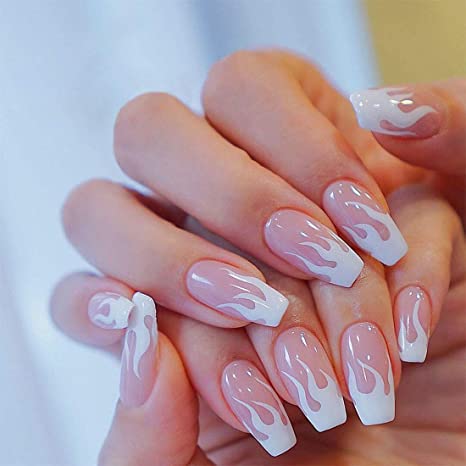 White Flame Nails