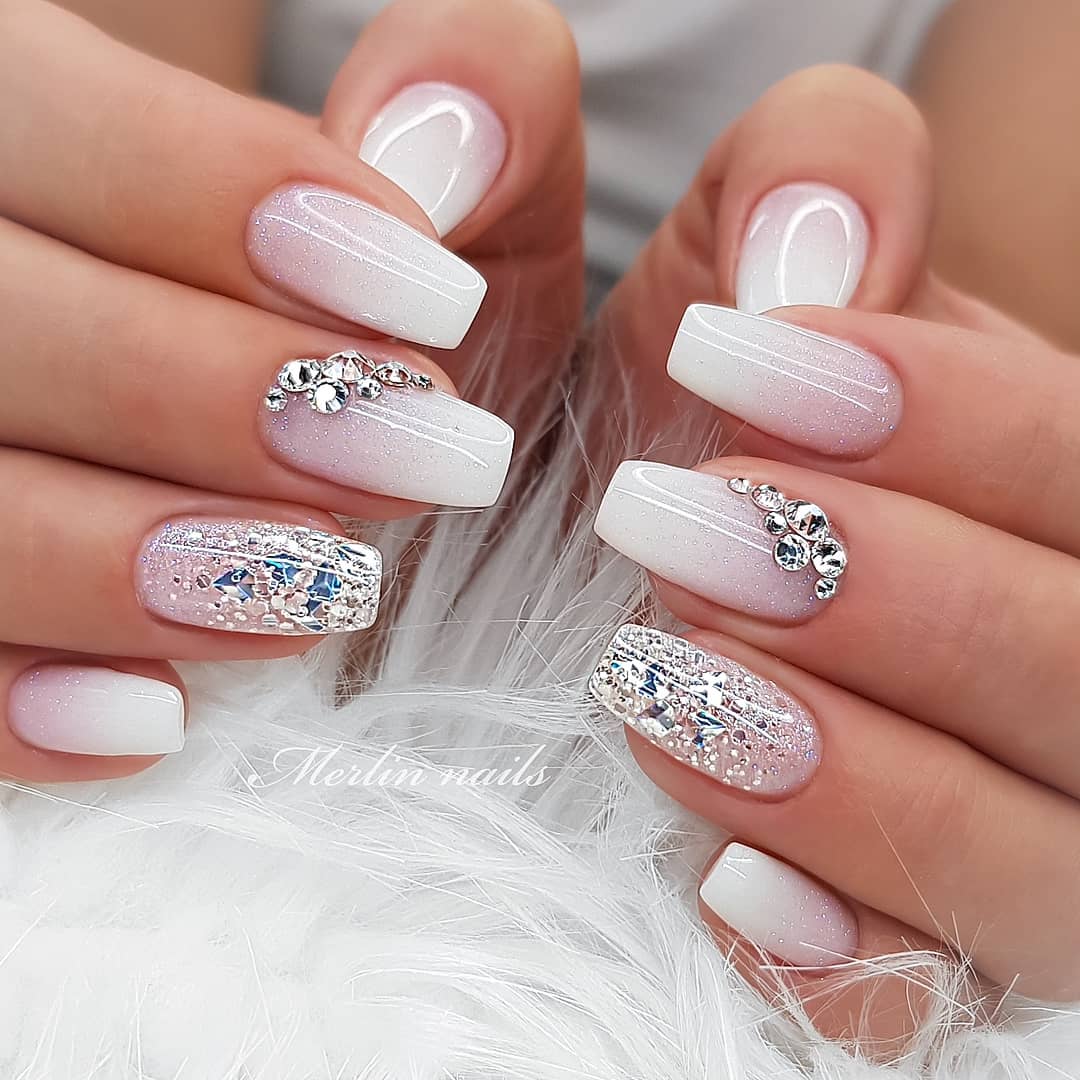 White Ombre Nails