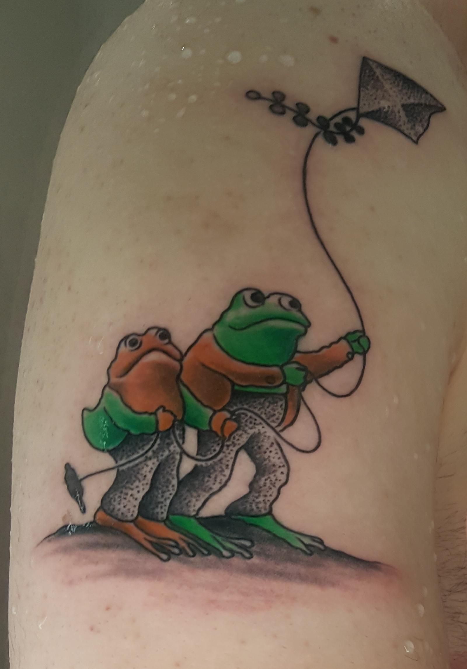 Frog and Toad by Kevin Griffin Ace Tattoo Ocean Beach San Diego (my first)  | Ace tattoo, Frog and toad, Tattoos