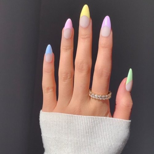 Rainbow French Tips