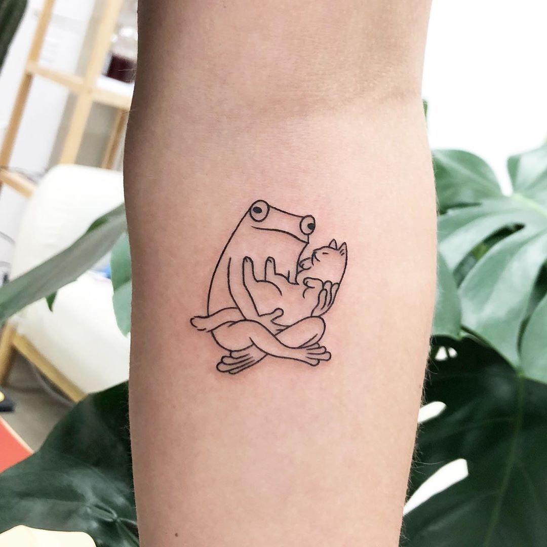 BUOY on Instagram: “고양이 집사님들께 Done at @igloo_shop BUOYTATTOO - - - -…” | Frog  tattoos, Tattoos, Matching tattoos