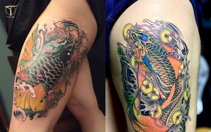 Carp thigh tattoo