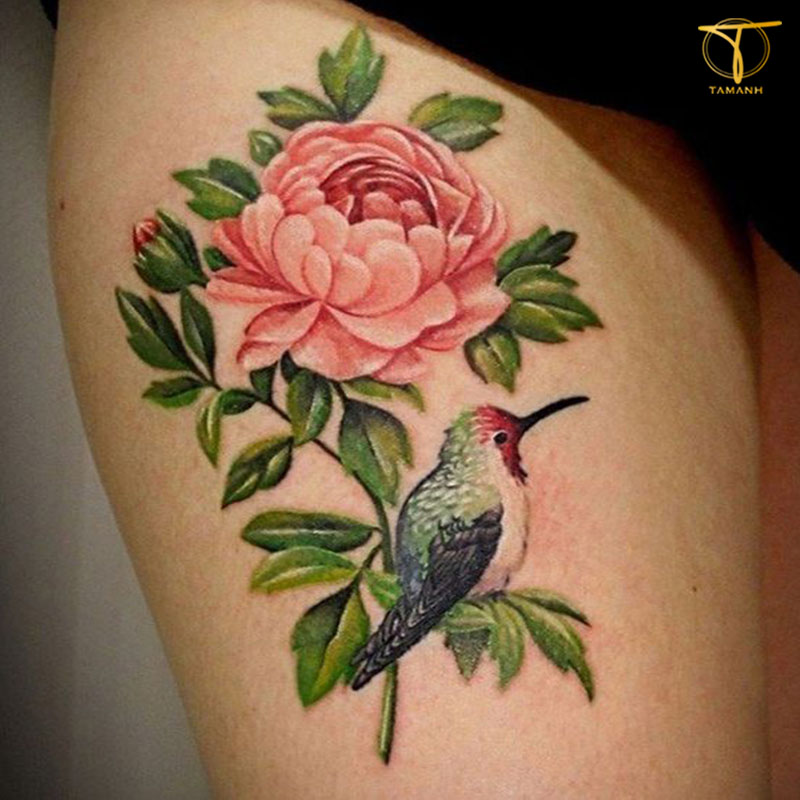 Flower and bird tattoos