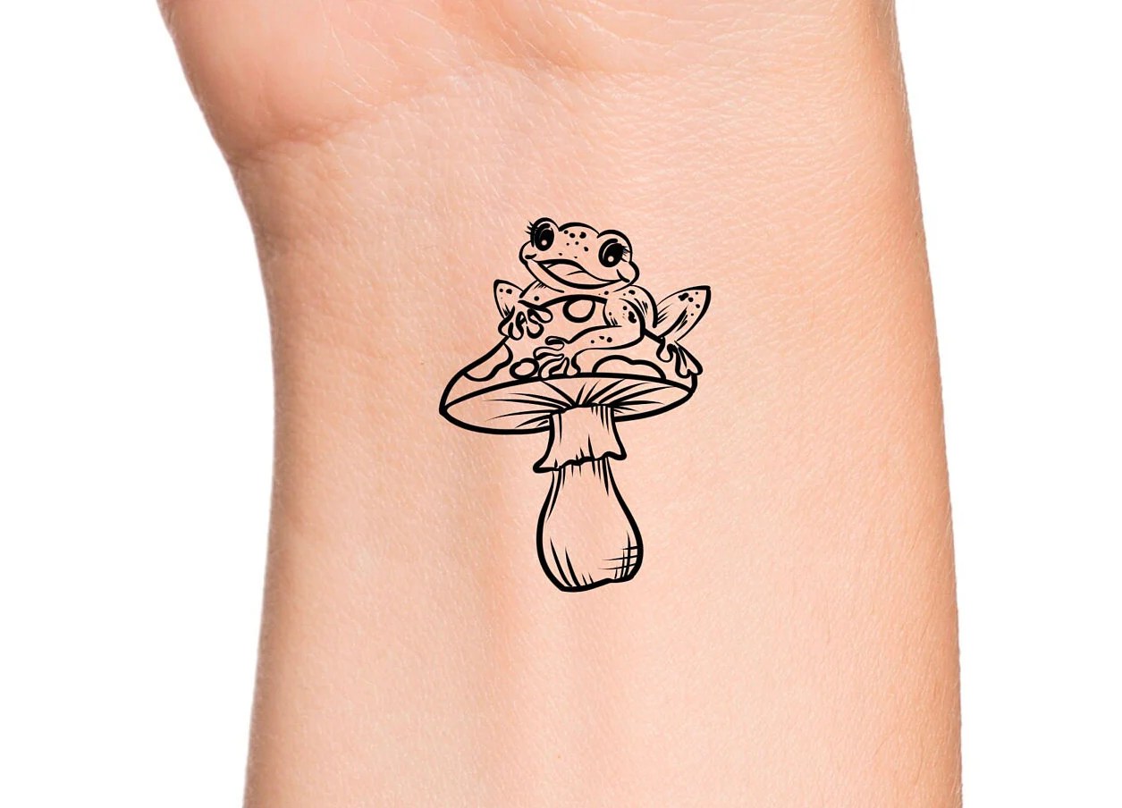 Mushroom Frog Temporary Tattoo / Mushroom Tattoo / Frog Tattoo - Etsy  Denmark