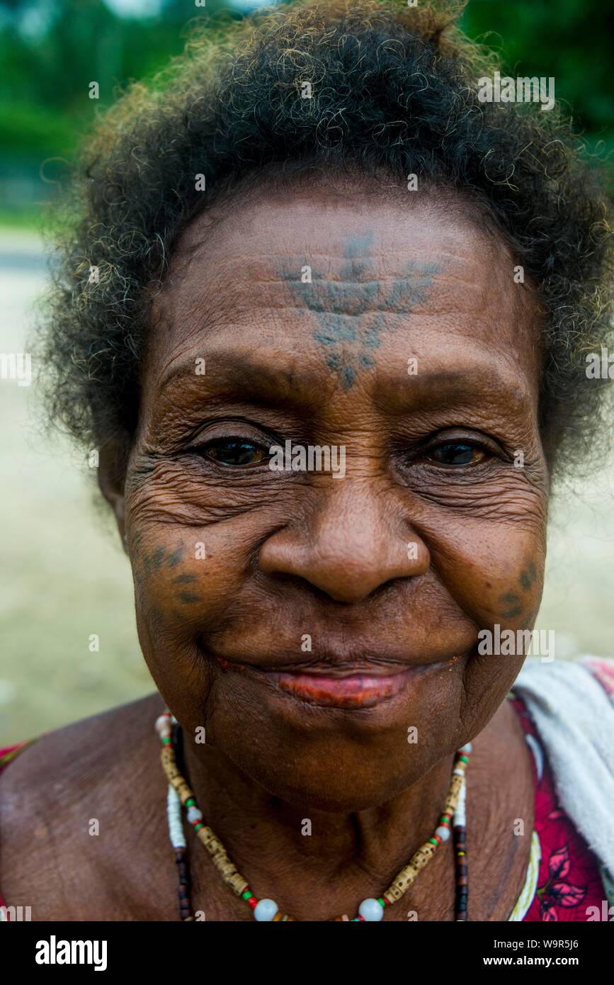 Old woman with tattoos in her face hi-res stock photography and images -  Alamy