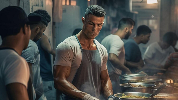 Ronaldo volunteering for Iftar