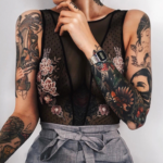 Sleeve tattoos for girls - stylish (38 photos) 54 tattoos