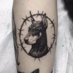 Doberman tattoo for men on the leg and arm (40 photos) 8 tattoos