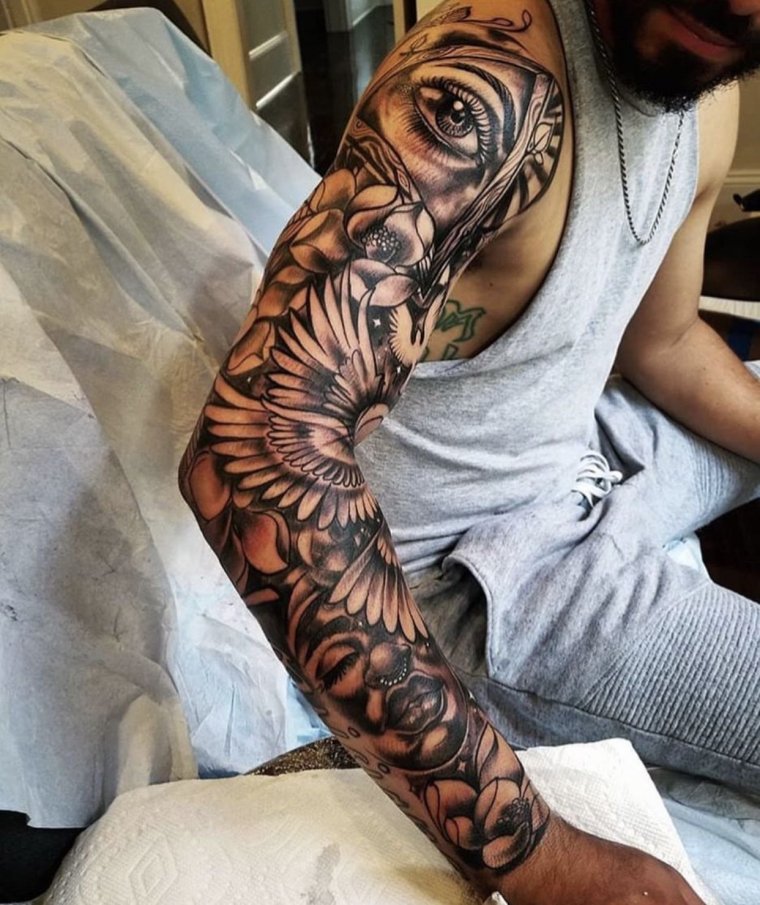 Sleeve on a man's arm