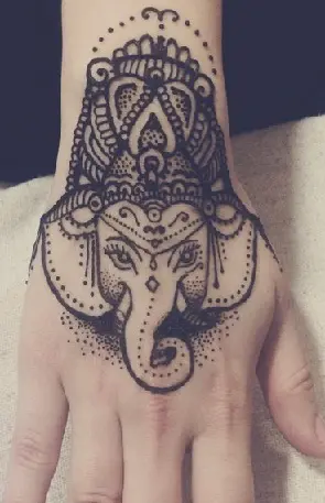 Traditional Hand Tattoos with Lord Ganesh