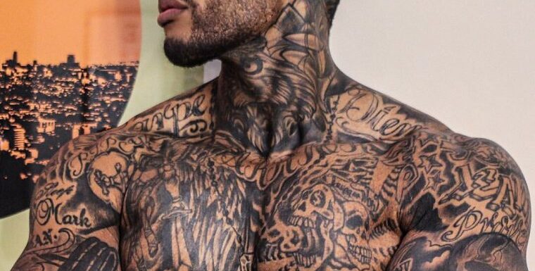 Tattoo on the whole body for men (39 photos)