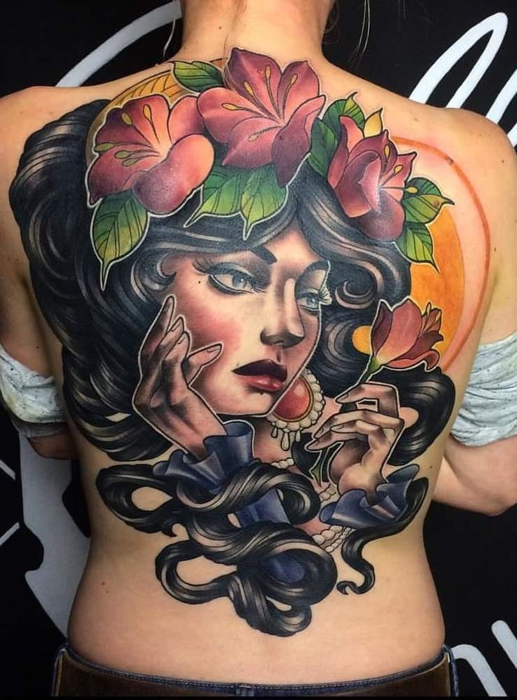 Pin by ฮาร์ท มานะศิลป์ on งานนิวโอสคูล | Neo traditional tattoo, Cover tattoo, Back tattoo women