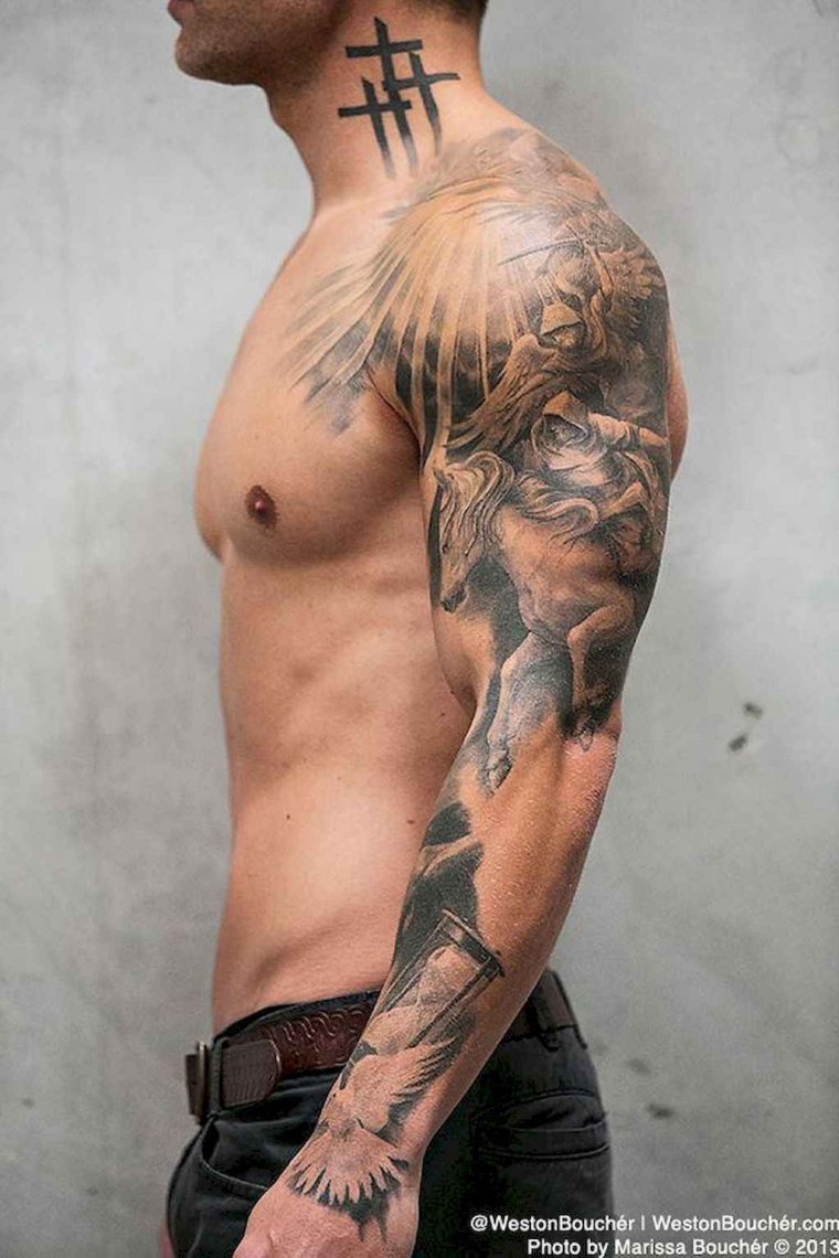 Fashionable men's shoulder tattoos (49 photos)44