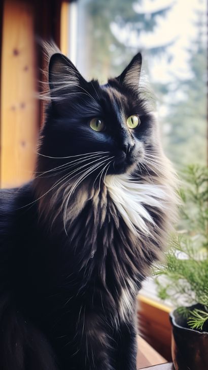 Black Norwegian Forest Cat