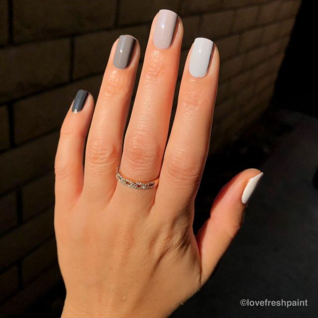 Gray Tone Nude Nails