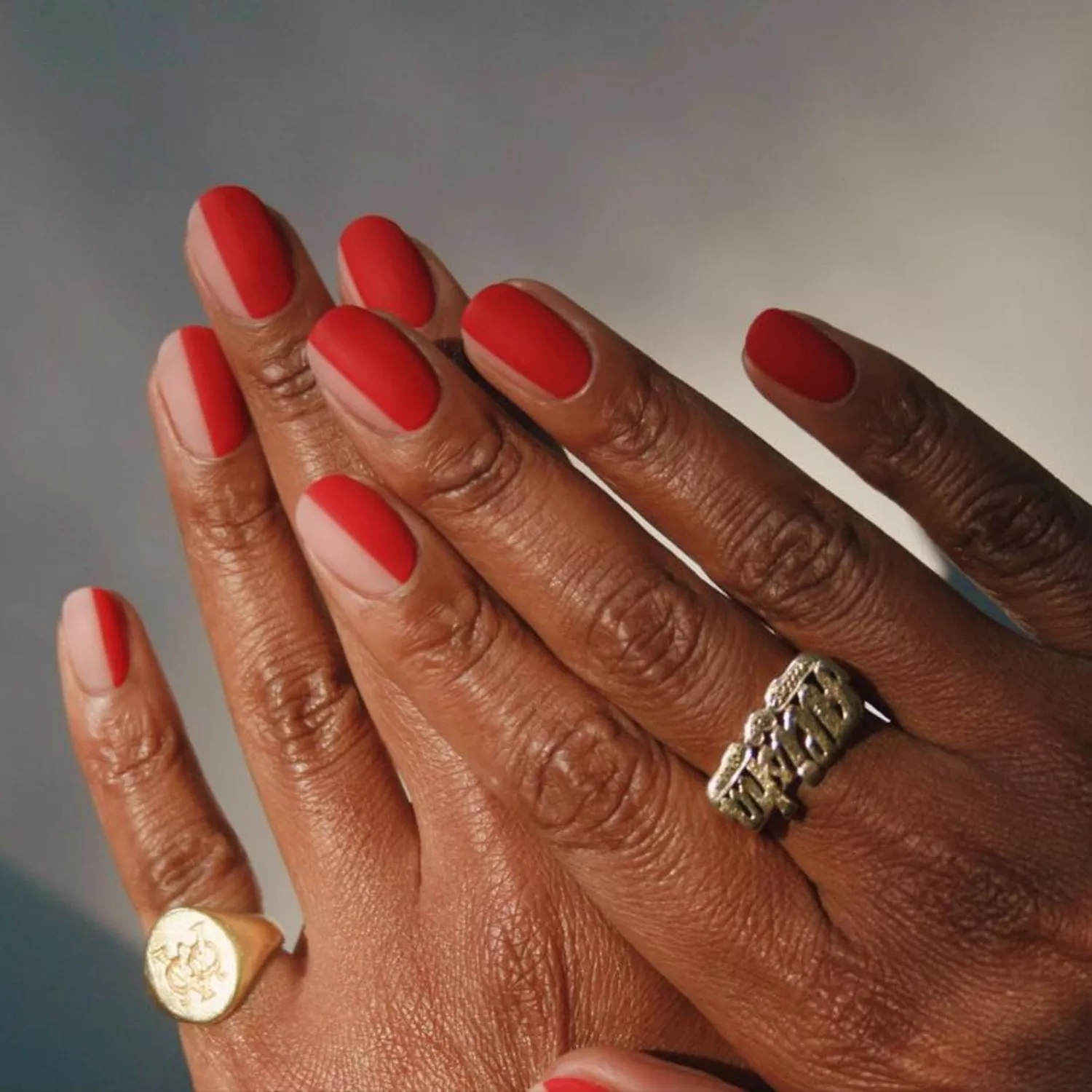 Matte Half and Half Nails