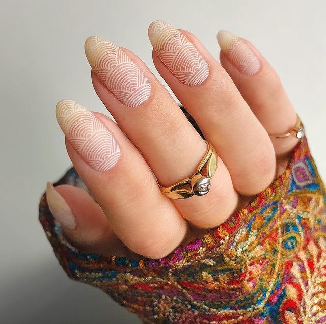 Negative Space Nude Nails