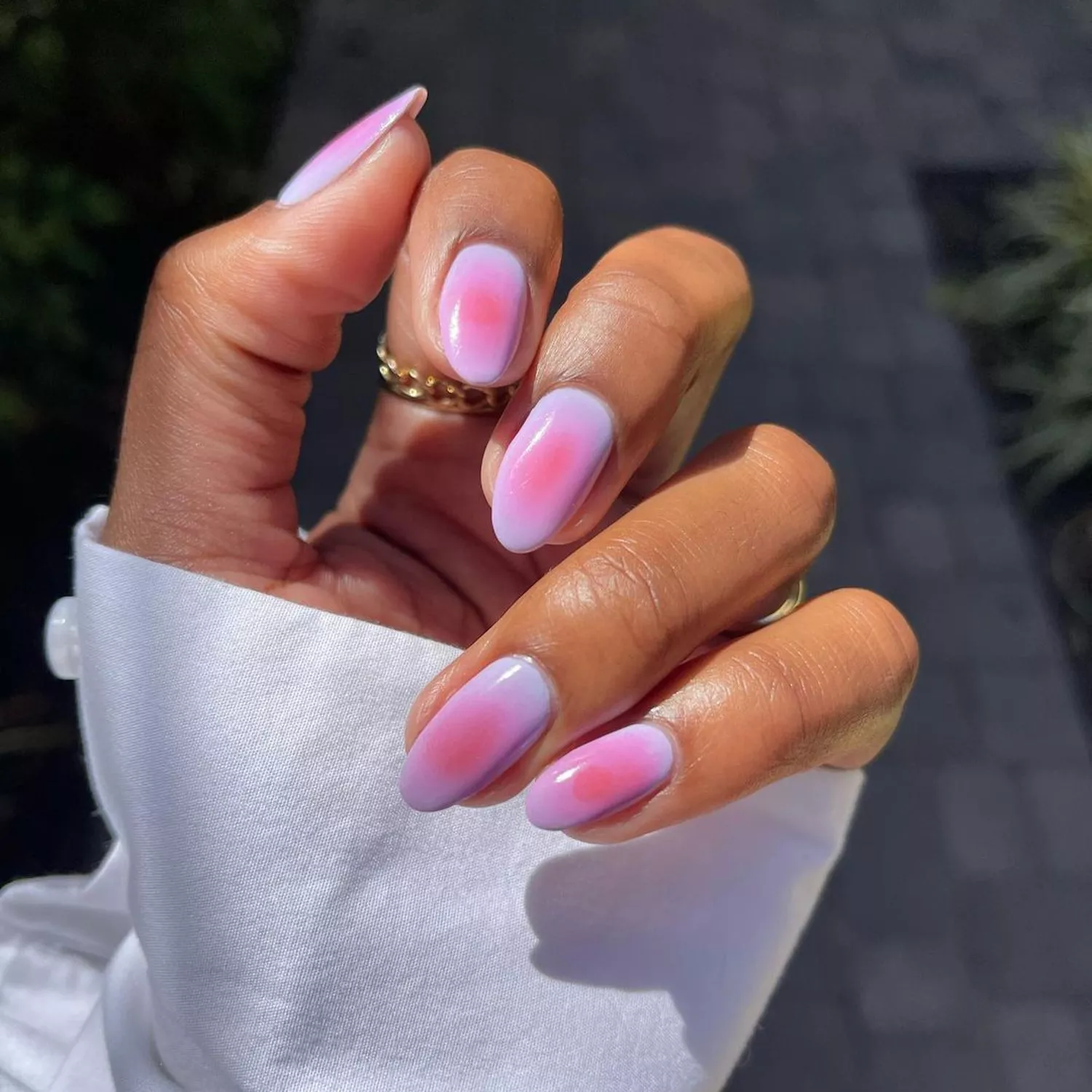 Pink and Purple Aura Nails