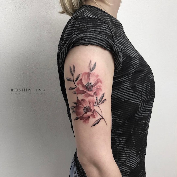 oshin timoshin floral tattoos