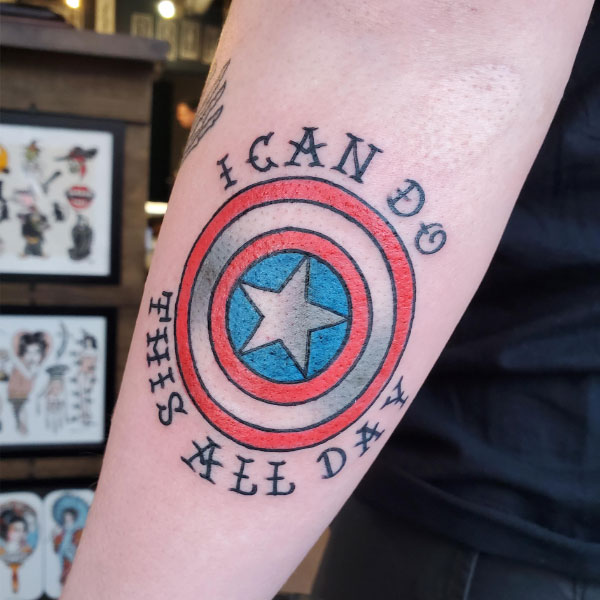 Hình xăm khiên của captain america