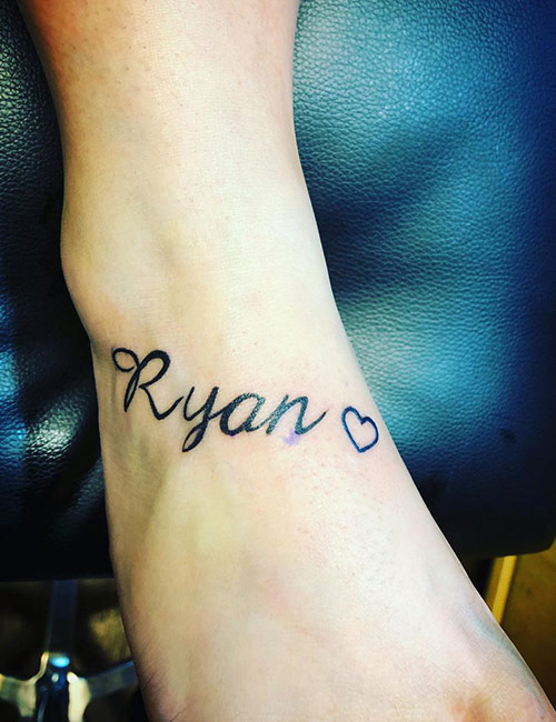 Name Tattoo On Foot