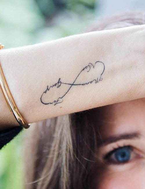 Infinity Name Tattoo On Wrist