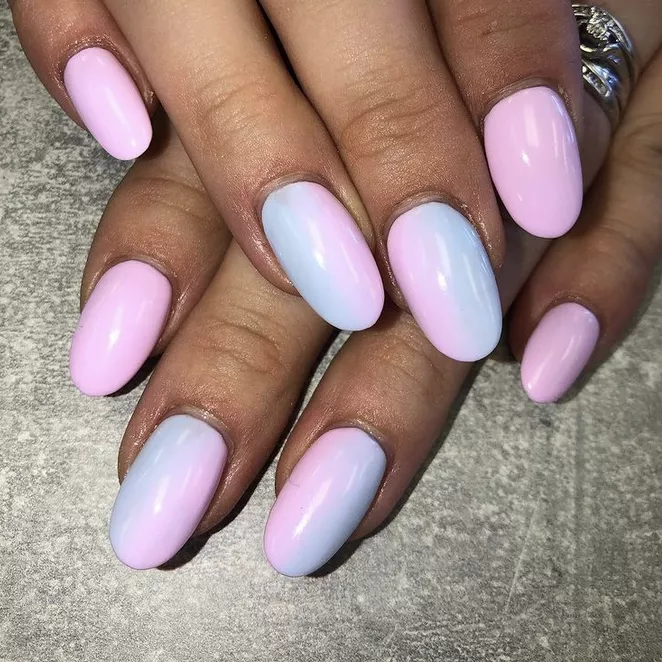 manicure with Cotton Candy Ombré nails