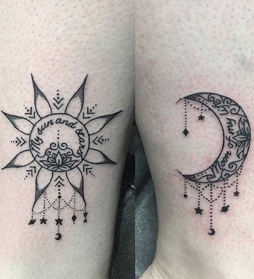 Sun and moon tattoo for couples