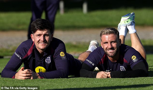 Gareth Southgate's provisional England squad train together for the first  time ahead of Euro 2024... as beaming Harry Maguire and Luke Shaw look to  prove their fitness | Daily Mail Online