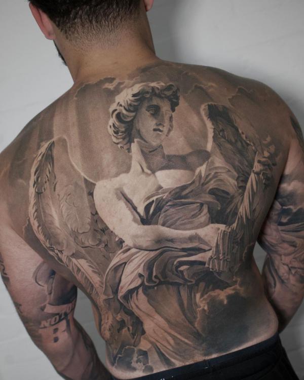 Guardian angel tattoo back