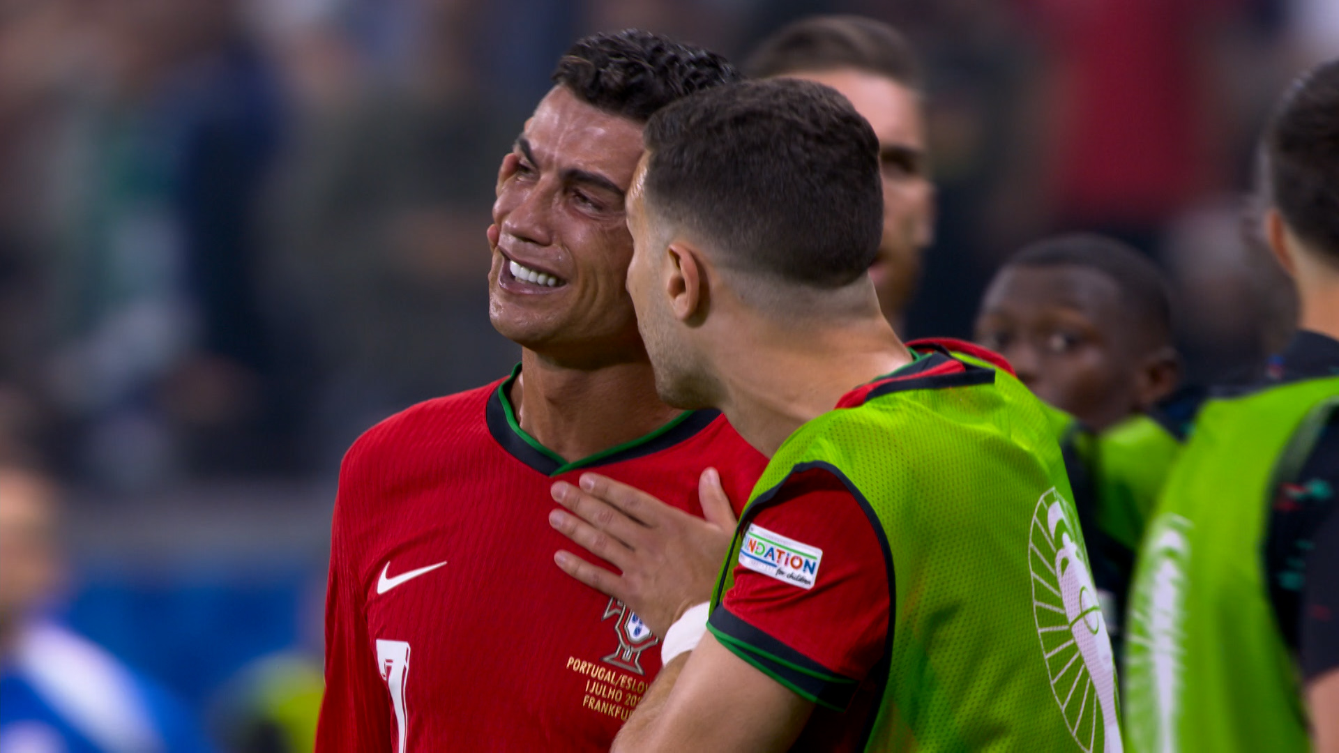 Portugal captain Cristiano Ronaldo in tears on the field after missing penalty against Slovenia in EURO 2024 Round of 16 clash