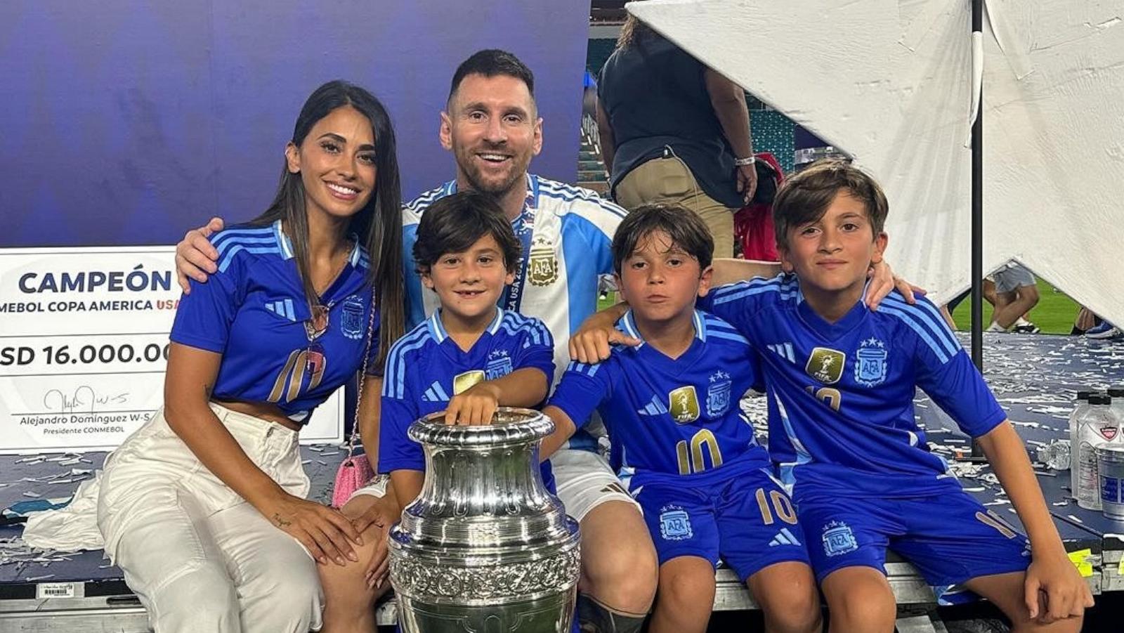 Lionel Messi celebrates Argentina's Copa América win alongside his family - ABC News