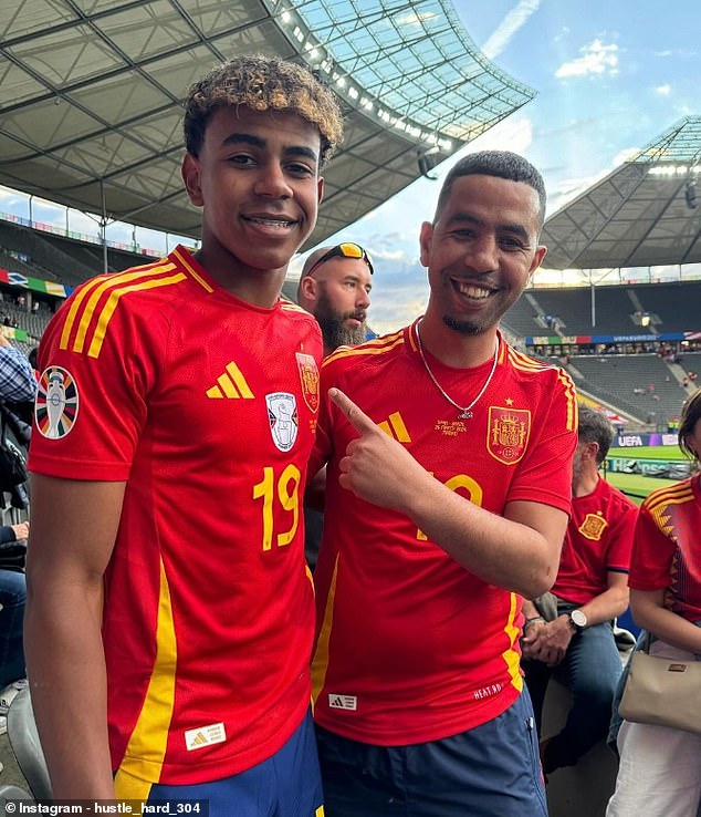 Lamine Yamal (left, pictured with father Mounir) is taking Euro 2024 by storm at 16 - and he could face England in the final